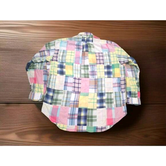 Ralph Lauren Mens Button Down Long Sleeve VTG Blake Patchwork Shirt Size XL - Picture 4 of 6